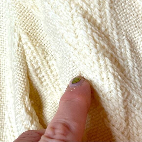 100% Merino Wool Zip Front Cardigan - Cream - Picture 5 of 7